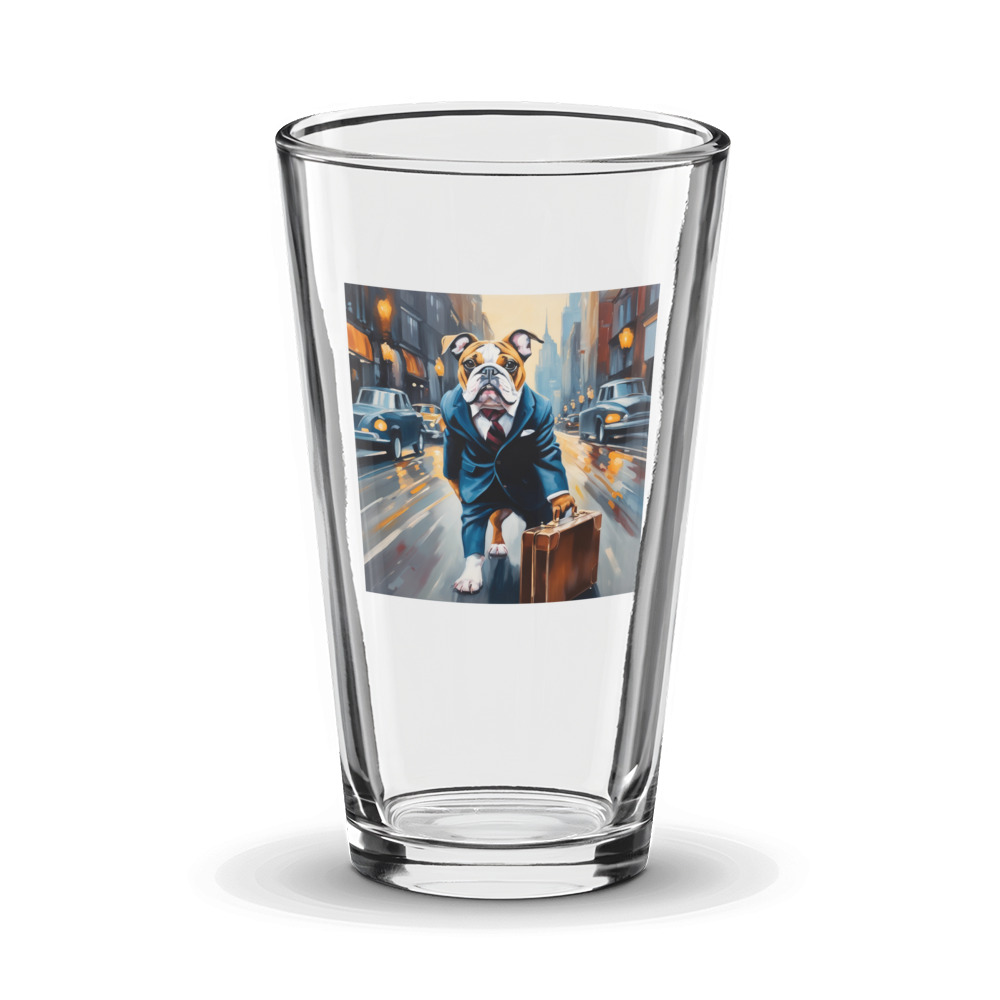 PugMug Custom Bulldog Glass Tumbler