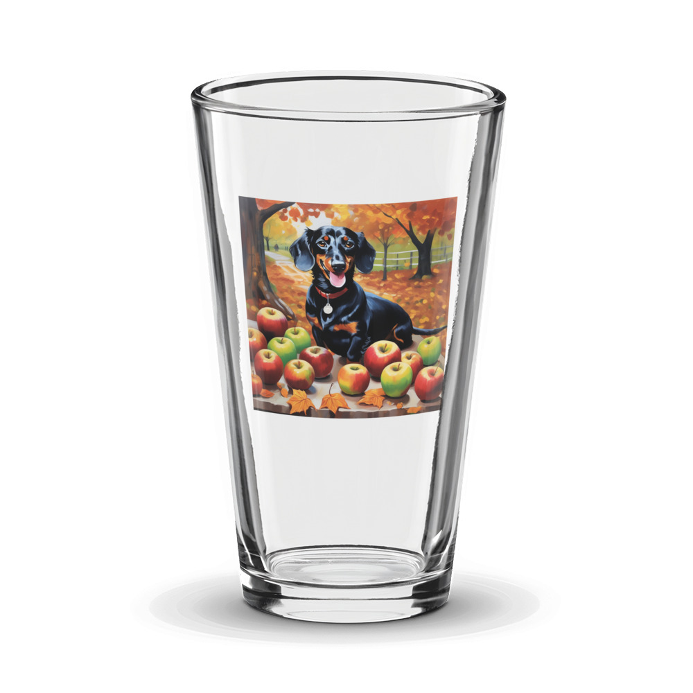 PugMug Custom Black Dachshund Glass Tumbler