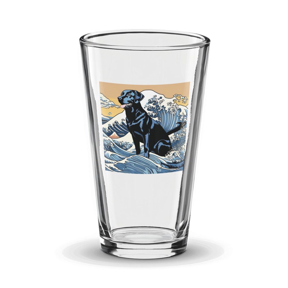 PugMug Custom Black Labrador Retriever Glass Tumbler