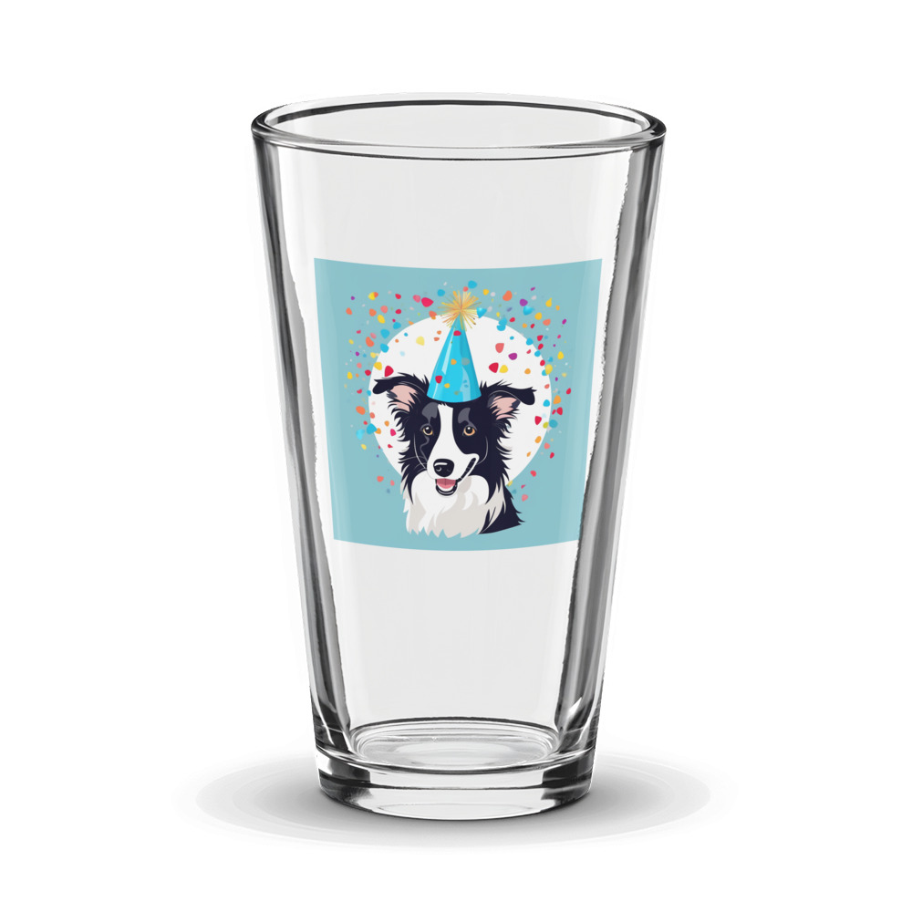 PugMug Custom Blue Merle Border Collie Glass Tumbler