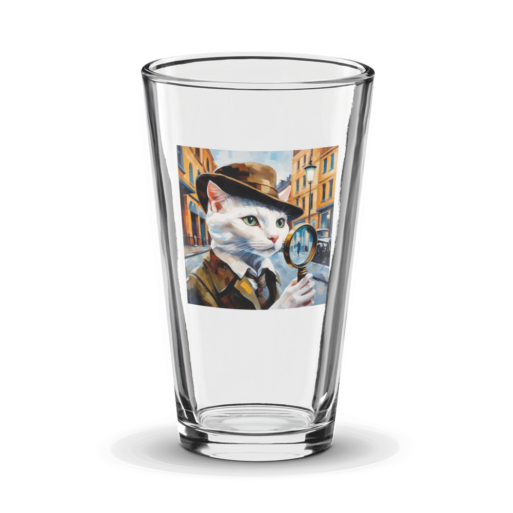 PugMug Custom White Companion Cat Glass Tumbler