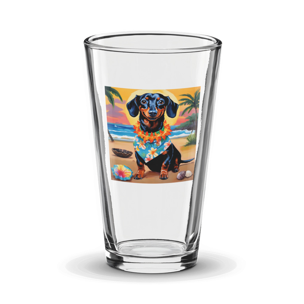 PugMug Custom Black Dachshund Glass Tumbler