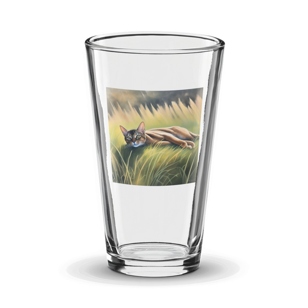 PugMug Custom Tabby Abyssinian Cat Glass Tumbler