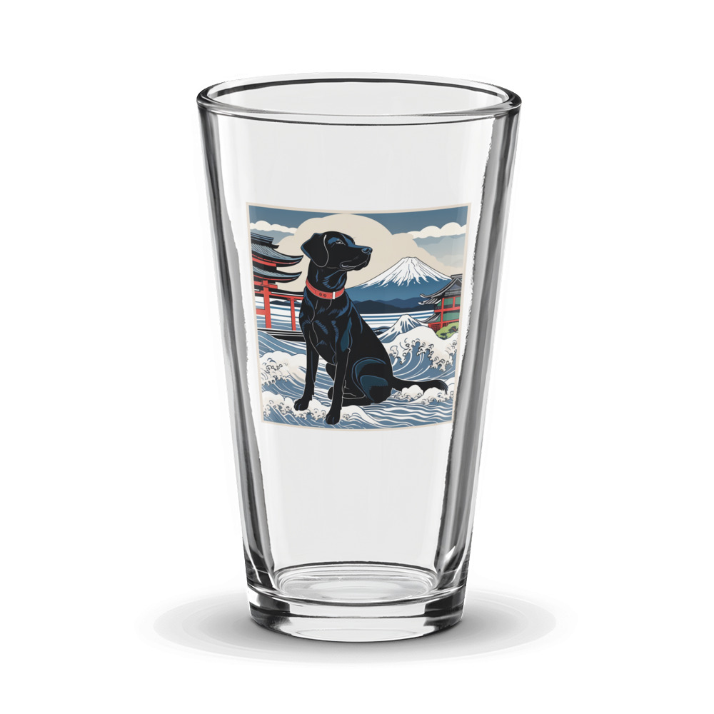 PugMug Custom Black Labrador Retriever Glass Tumbler