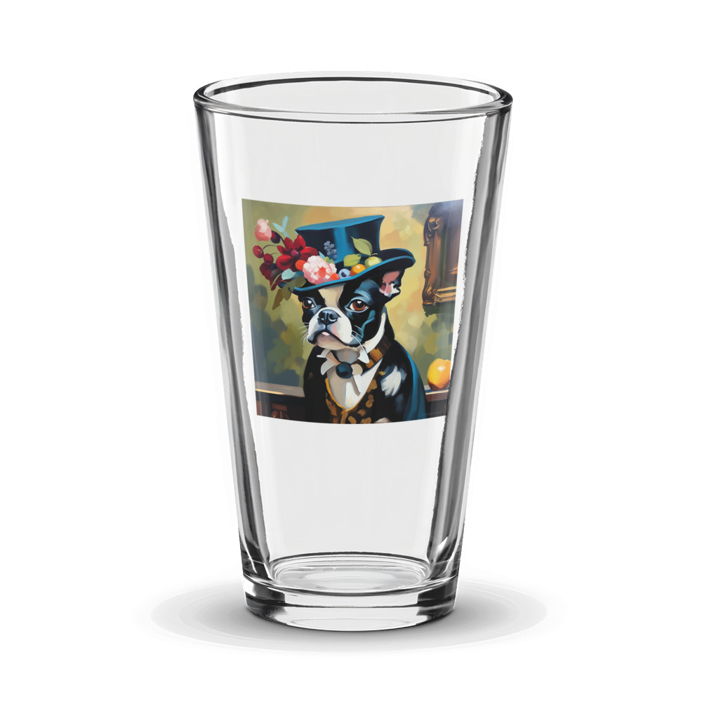 PugMug Custom Boston Terrier Glass Tumbler