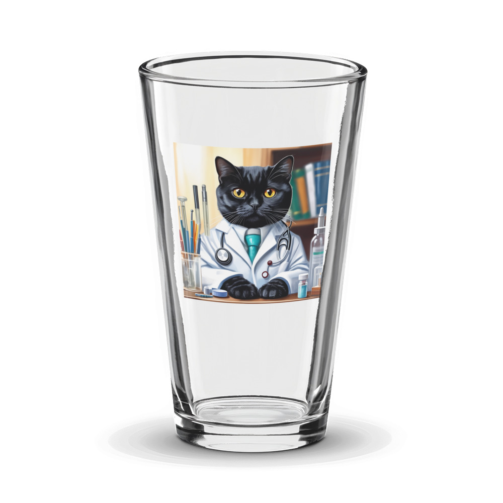 PugMug Custom Black Scottish Fold Cat Glass Tumbler