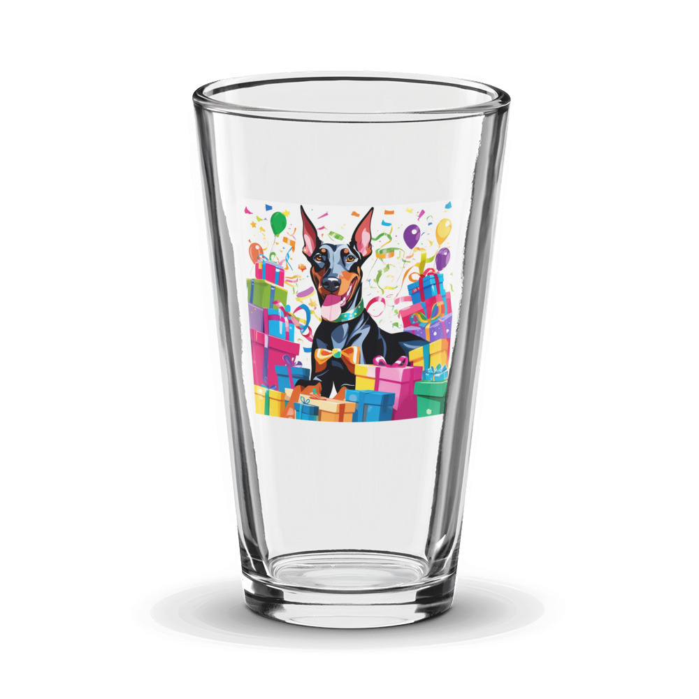 PugMug Custom Doberman Pinscher Glass Tumbler