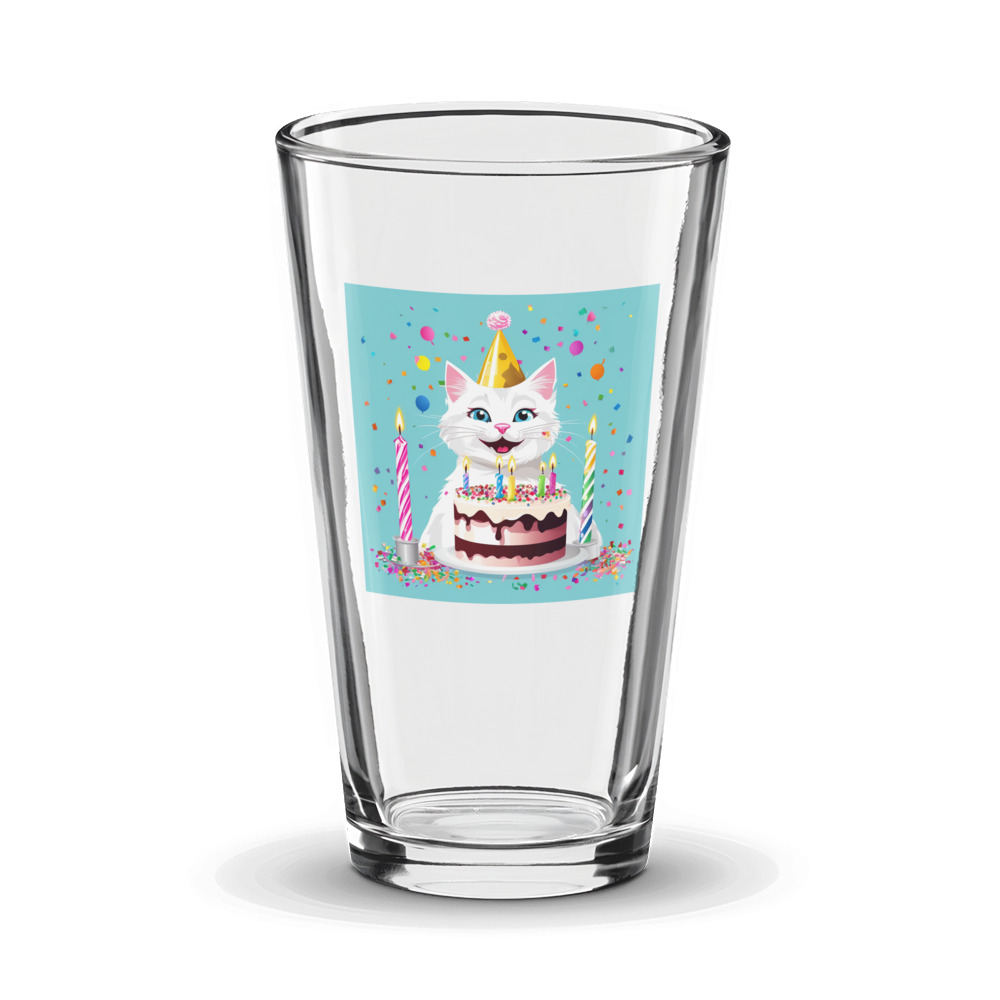 PugMug Custom White Companion Cat Glass Tumbler