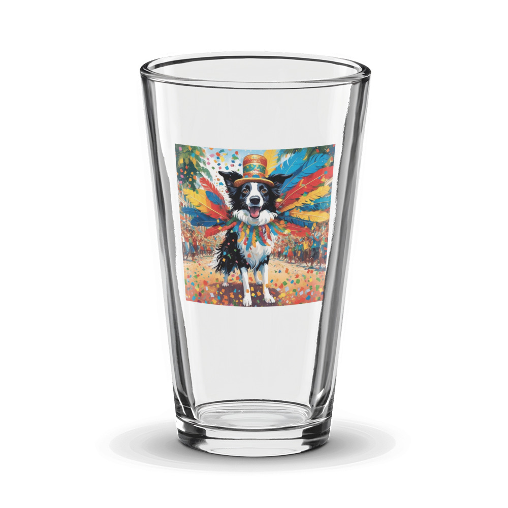 PugMug Custom Border Collie Glass Tumbler