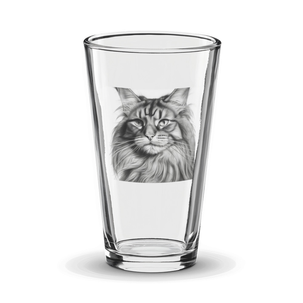 PugMug Custom Tabby Maine Coon Cat Glass Tumbler