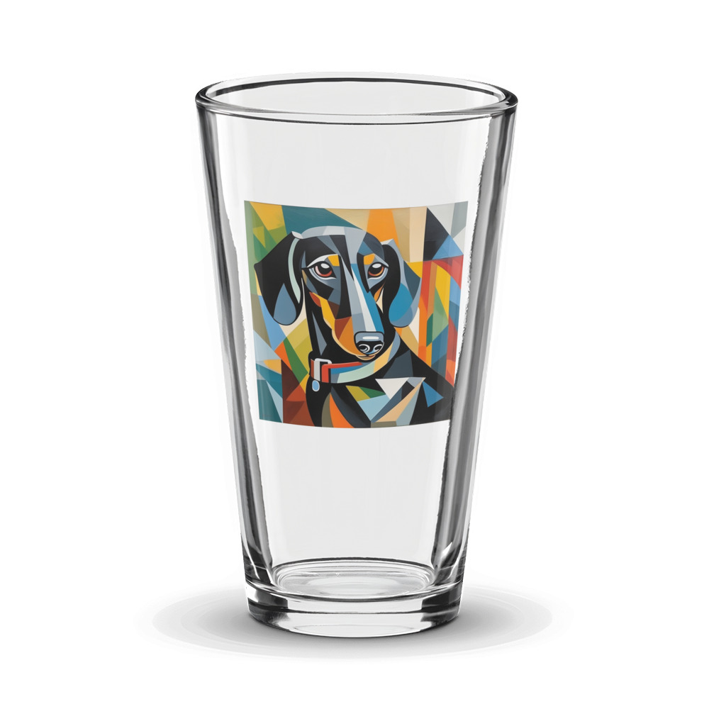 PugMug Custom Black Dachshund Glass Tumbler