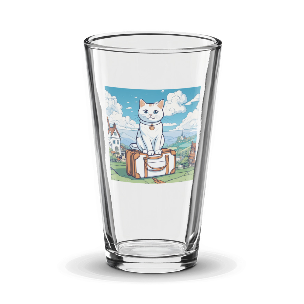 PugMug Custom White Companion Cat Glass Tumbler