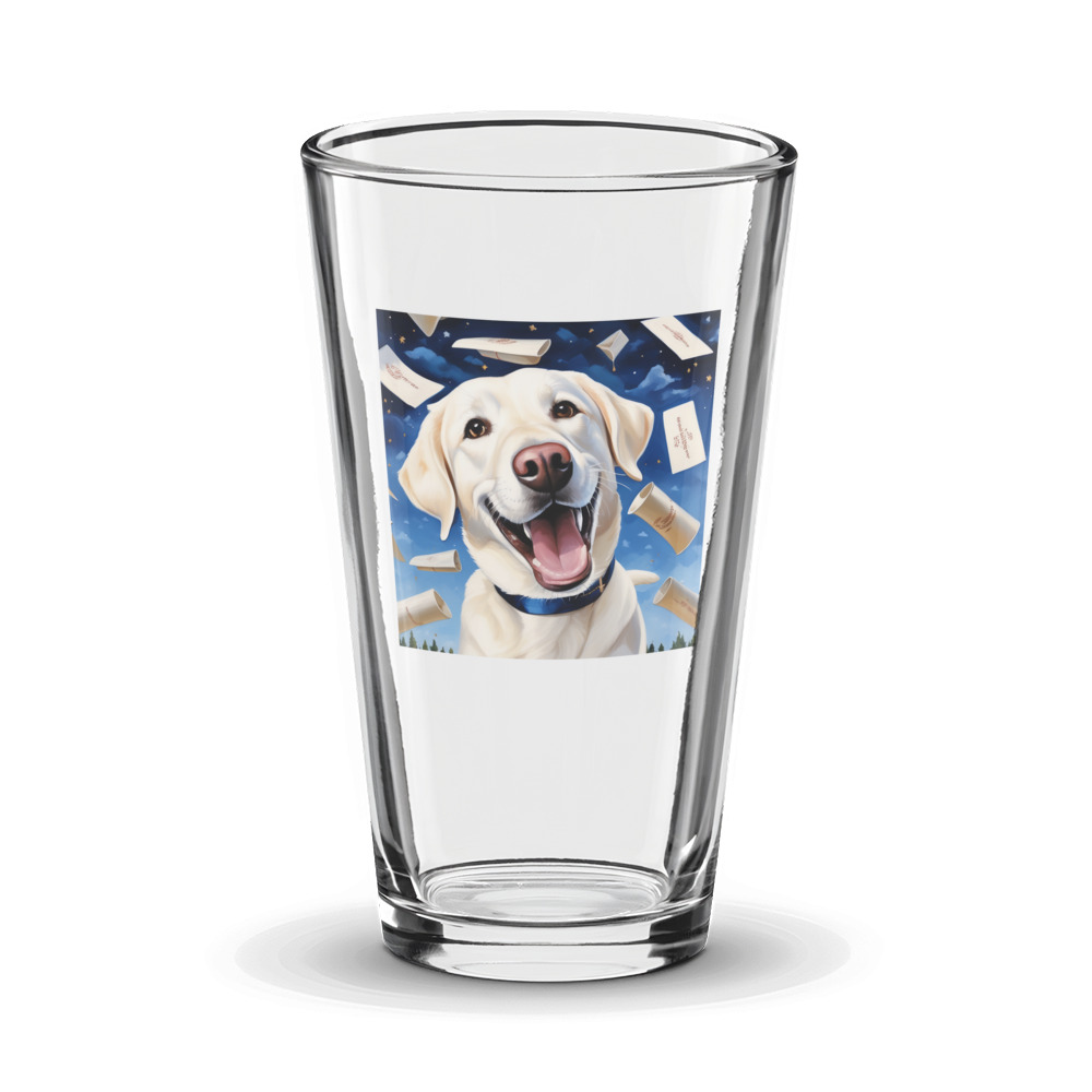PugMug Custom White Labrador Retriever Glass Tumbler
