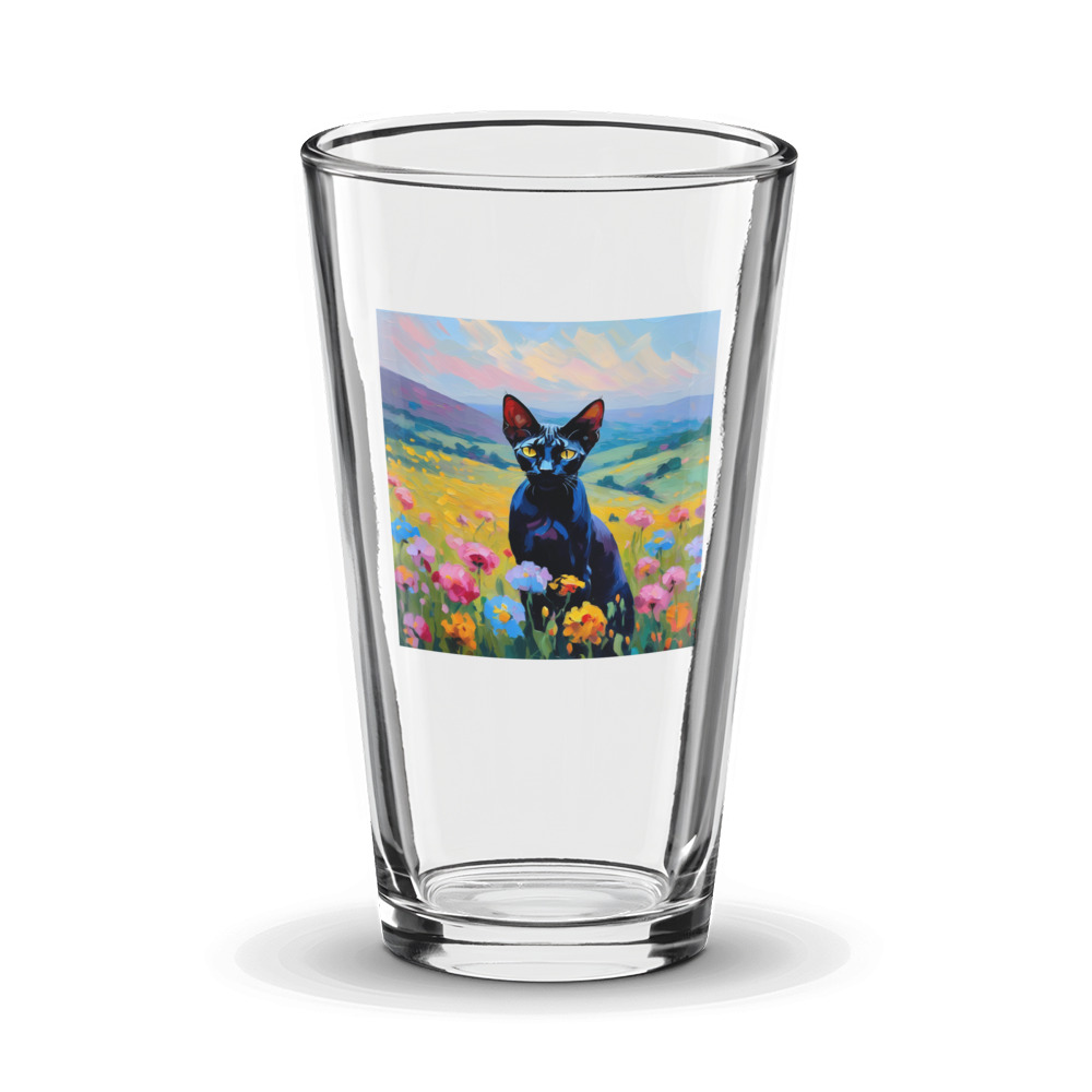 PugMug Custom Black Sphynx Cat Glass Tumbler