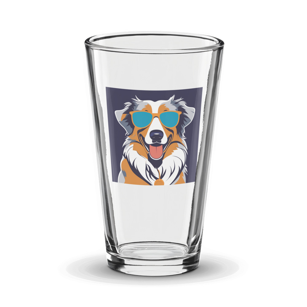 PugMug Custom Australian Shepherd Dog Glass Tumbler