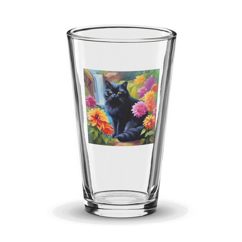 PugMug Custom Black British Shorthair Cat Glass Tumbler