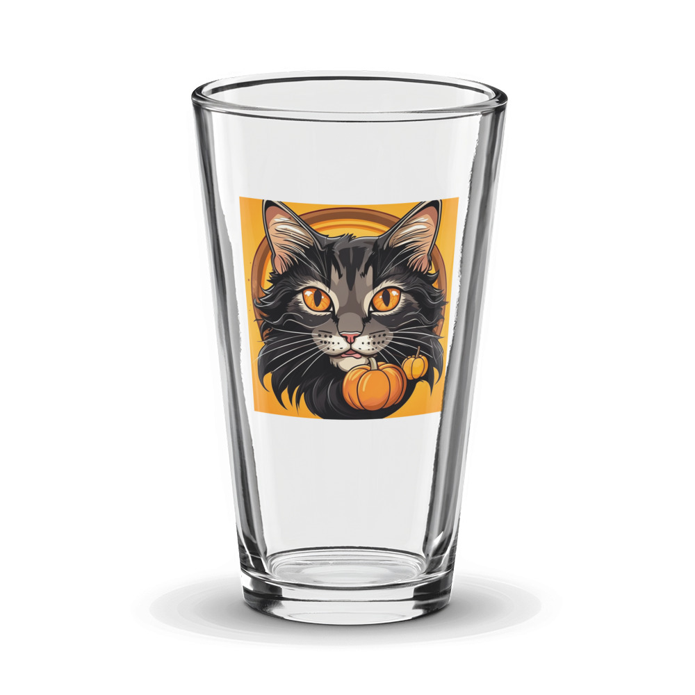 PugMug Custom Black Maine Coon Cat Glass Tumbler