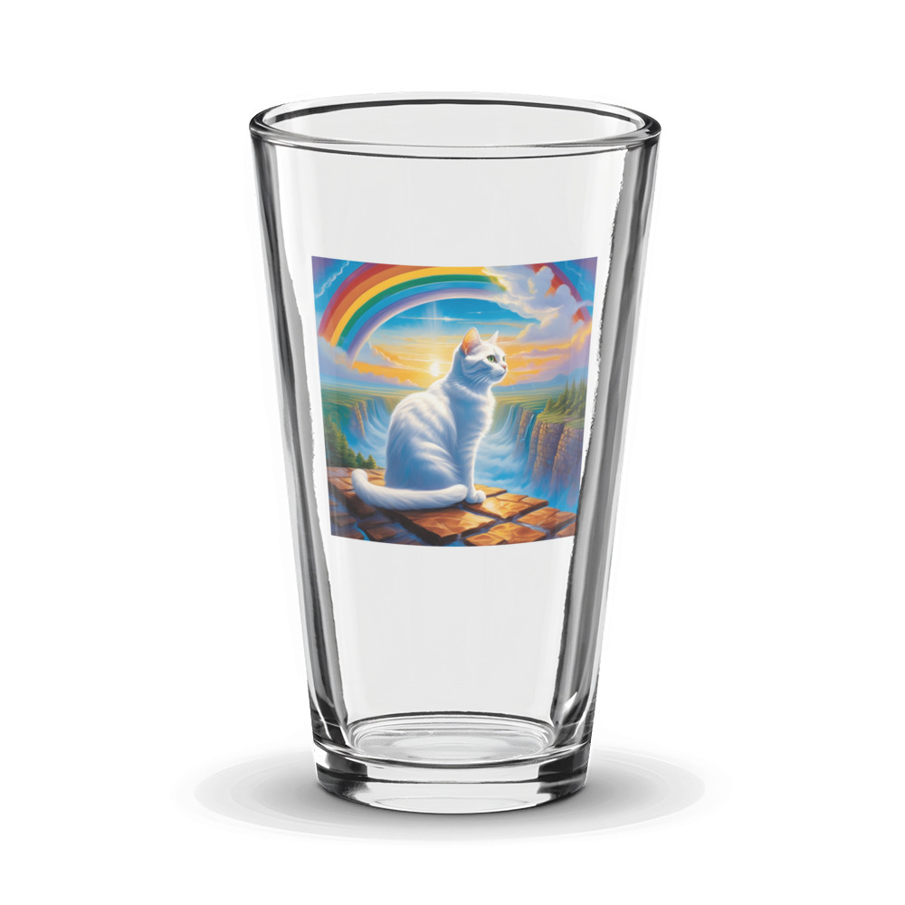 PugMug Custom White Companion Cat Glass Tumbler