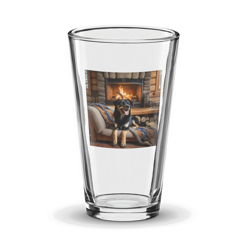PugMug Custom Blue Glass Tumbler