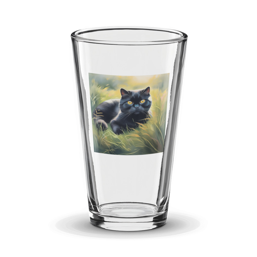 PugMug Custom Black Scottish Fold Cat Glass Tumbler