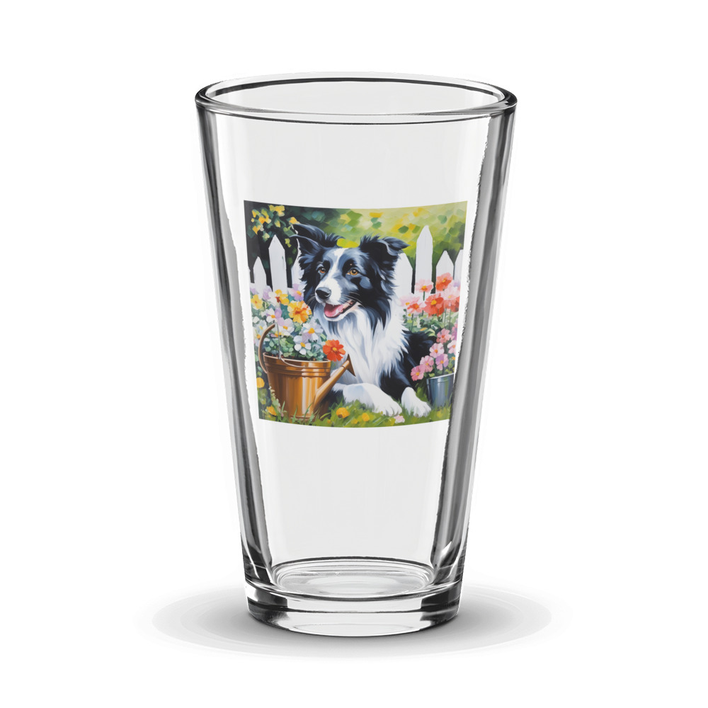 PugMug Custom Border Collie Glass Tumbler