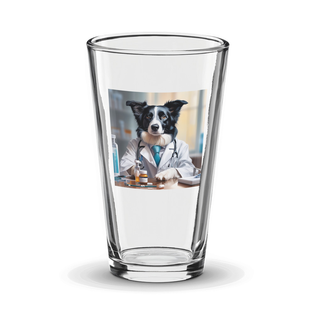 PugMug Custom Border Collie Glass Tumbler