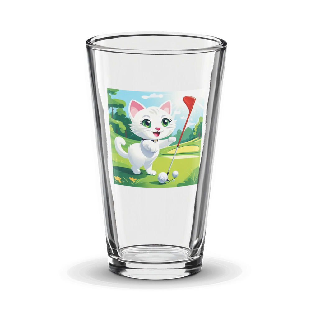 PugMug Custom White Companion Cat Glass Tumbler