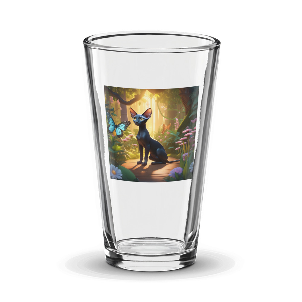 PugMug Custom Black Sphynx Cat Glass Tumbler