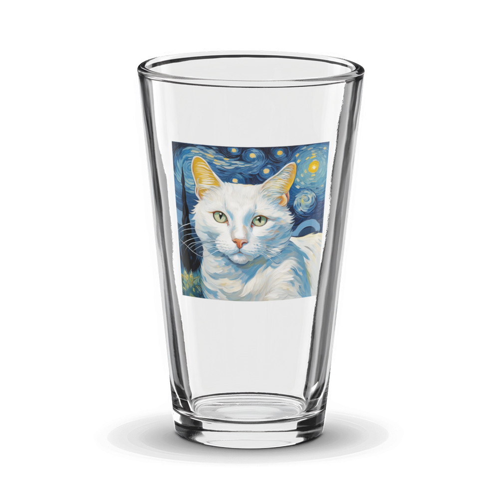 PugMug Custom White Companion Cat Glass Tumbler