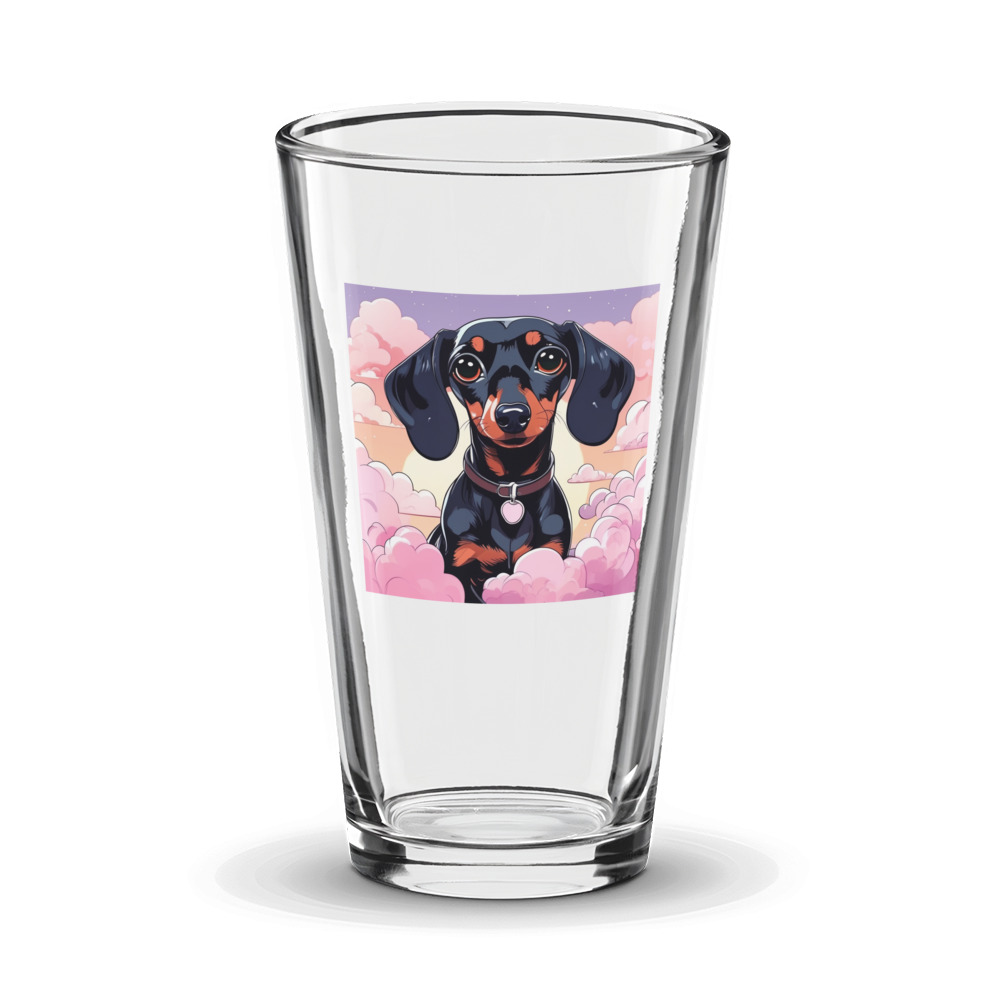 PugMug Custom Black Dachshund Glass Tumbler
