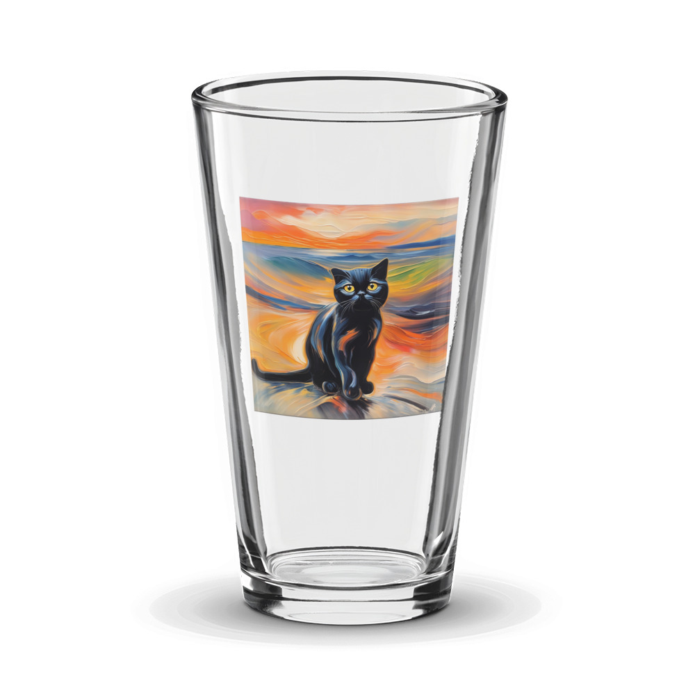 PugMug Custom Black Scottish Fold Cat Glass Tumbler