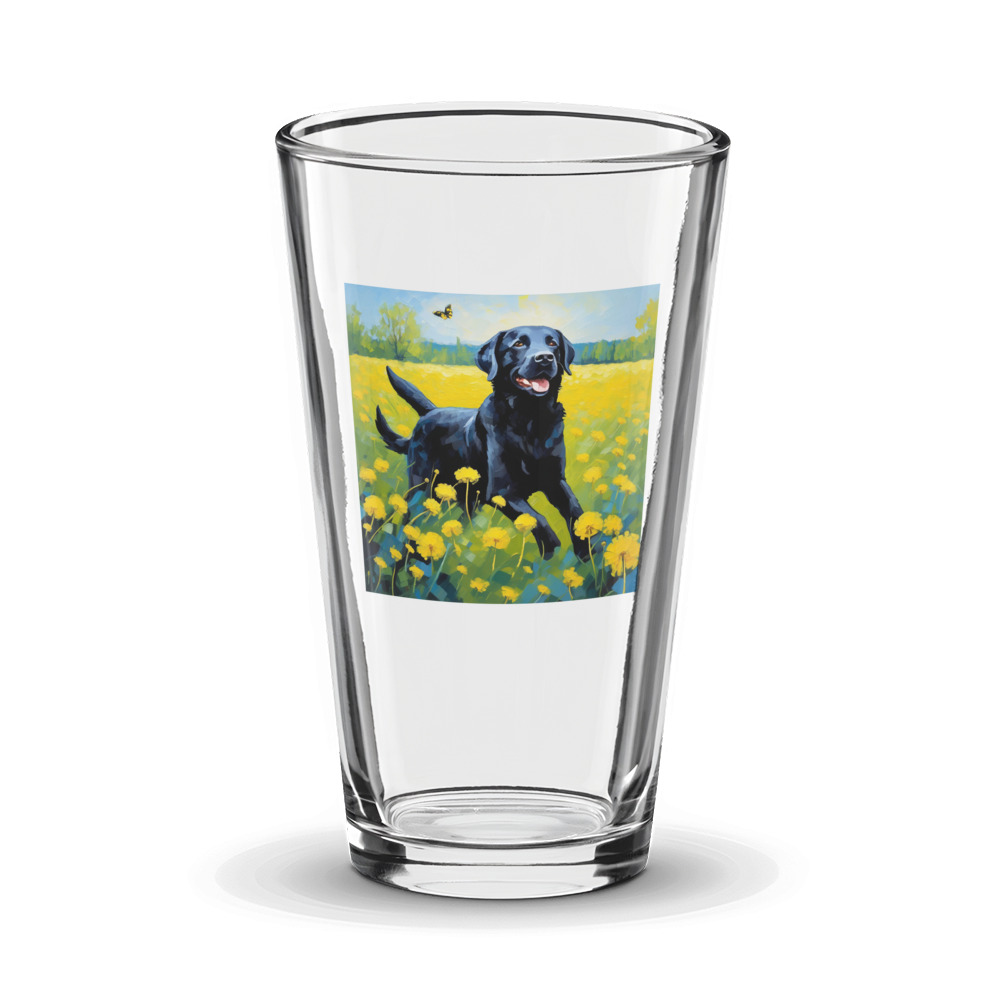 PugMug Custom Black Labrador Retriever Glass Tumbler