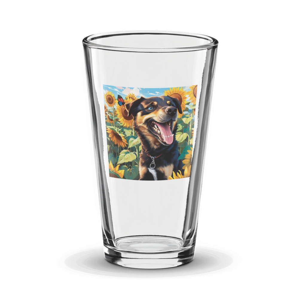 PugMug Custom Blue Glass Tumbler