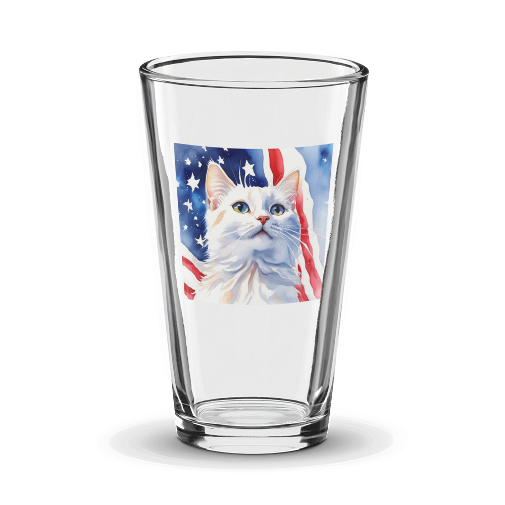 PugMug Custom White Companion Cat Glass Tumbler