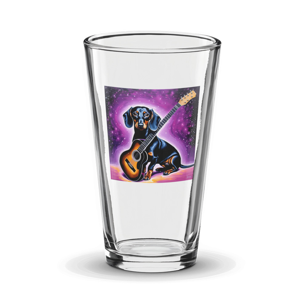 PugMug Custom Black Dachshund Glass Tumbler