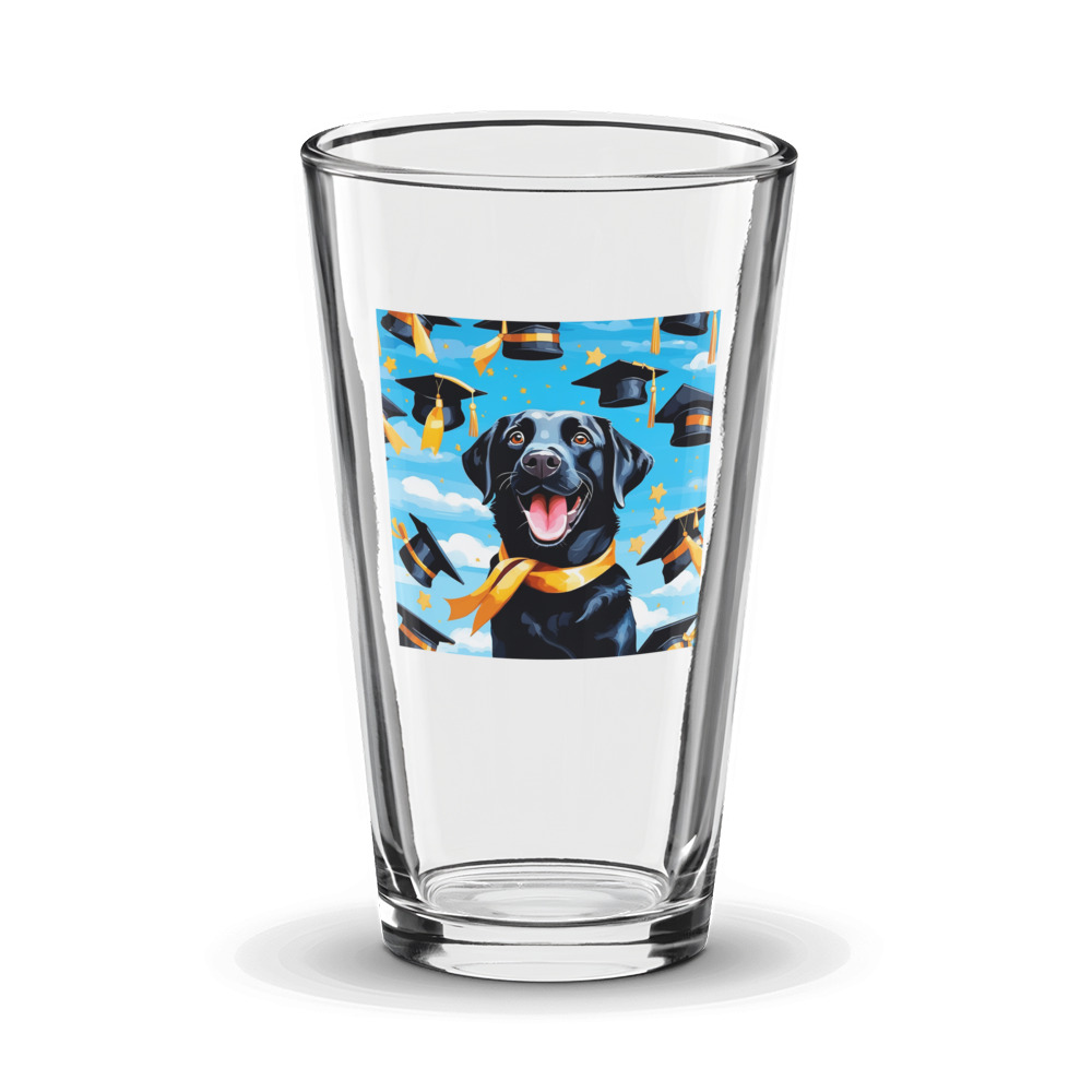 PugMug Custom Black Labrador Retriever Glass Tumbler