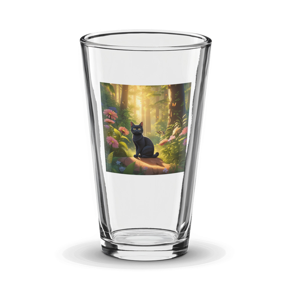 PugMug Custom Black American Shorthair Cat Glass Tumbler