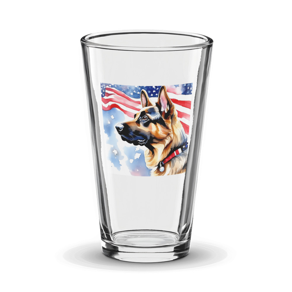 PugMug Custom German Shepherd Dog Glass Tumbler