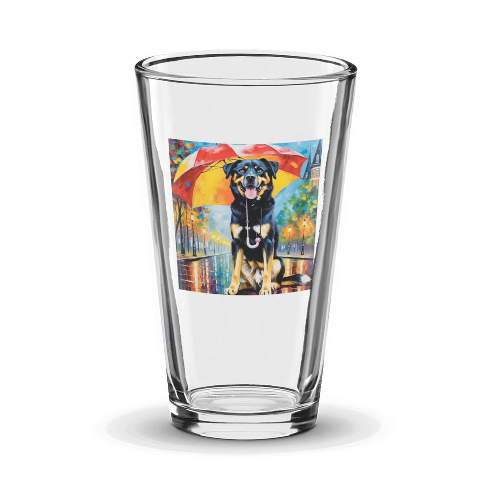 PugMug Custom Blue Glass Tumbler