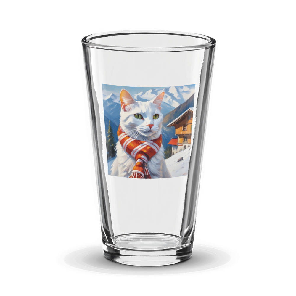 PugMug Custom White Companion Cat Glass Tumbler