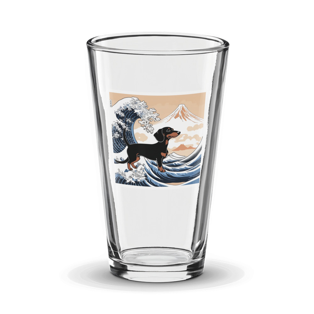PugMug Custom Black Dachshund Glass Tumbler