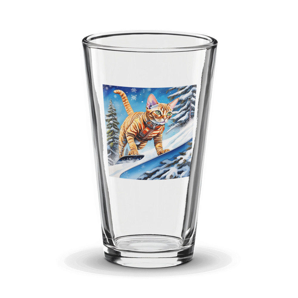 PugMug Custom Tabby Devon Rex Cat Glass Tumbler