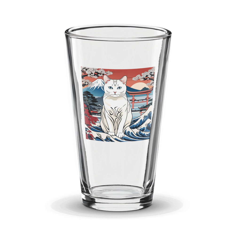 PugMug Custom White Companion Cat Glass Tumbler