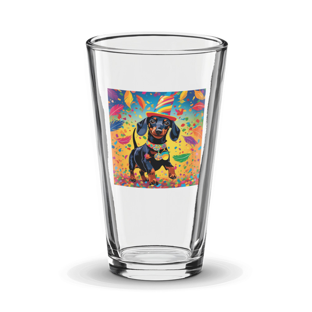 PugMug Custom Black Dachshund Glass Tumbler