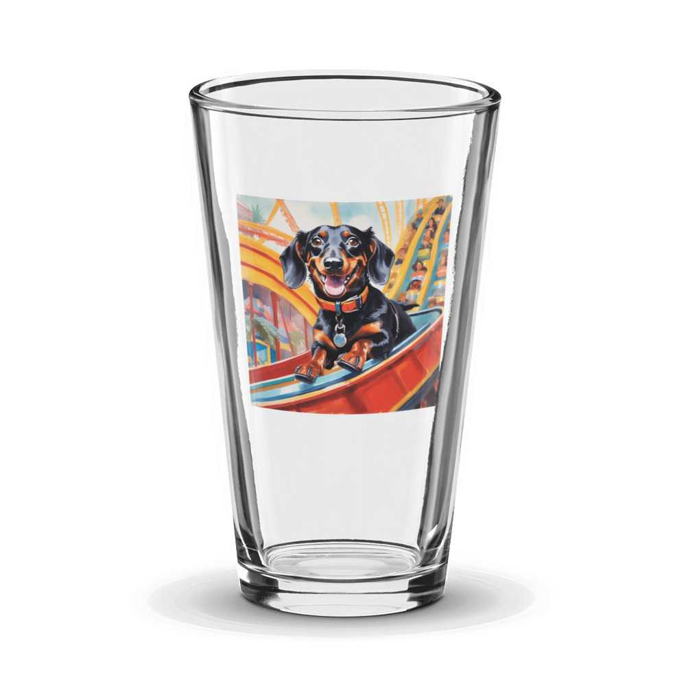 PugMug Custom Black Dachshund Glass Tumbler