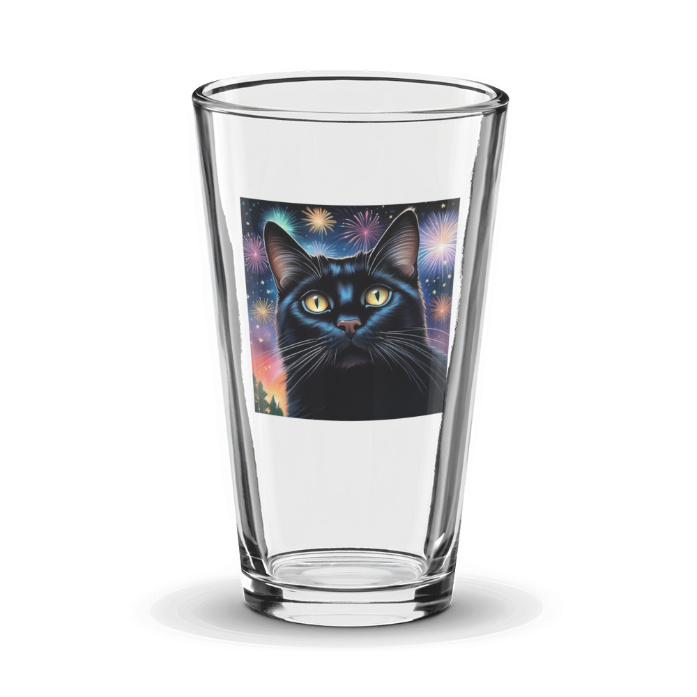 PugMug Custom Black Companion Cat Glass Tumbler