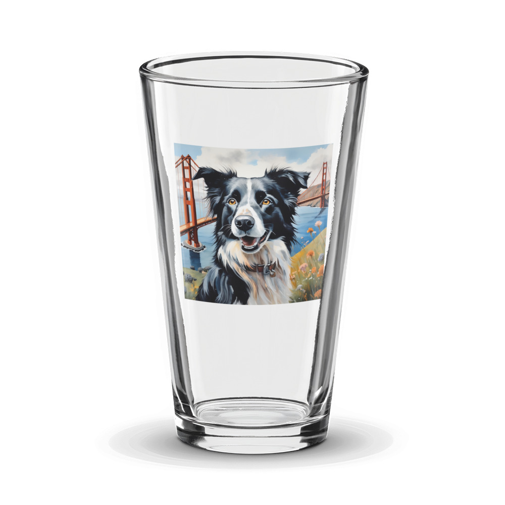 PugMug Custom Border Collie Glass Tumbler