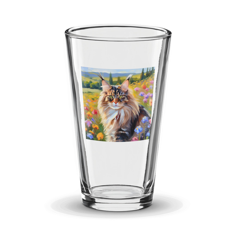 PugMug Custom Tabby Maine Coon Cat Glass Tumbler