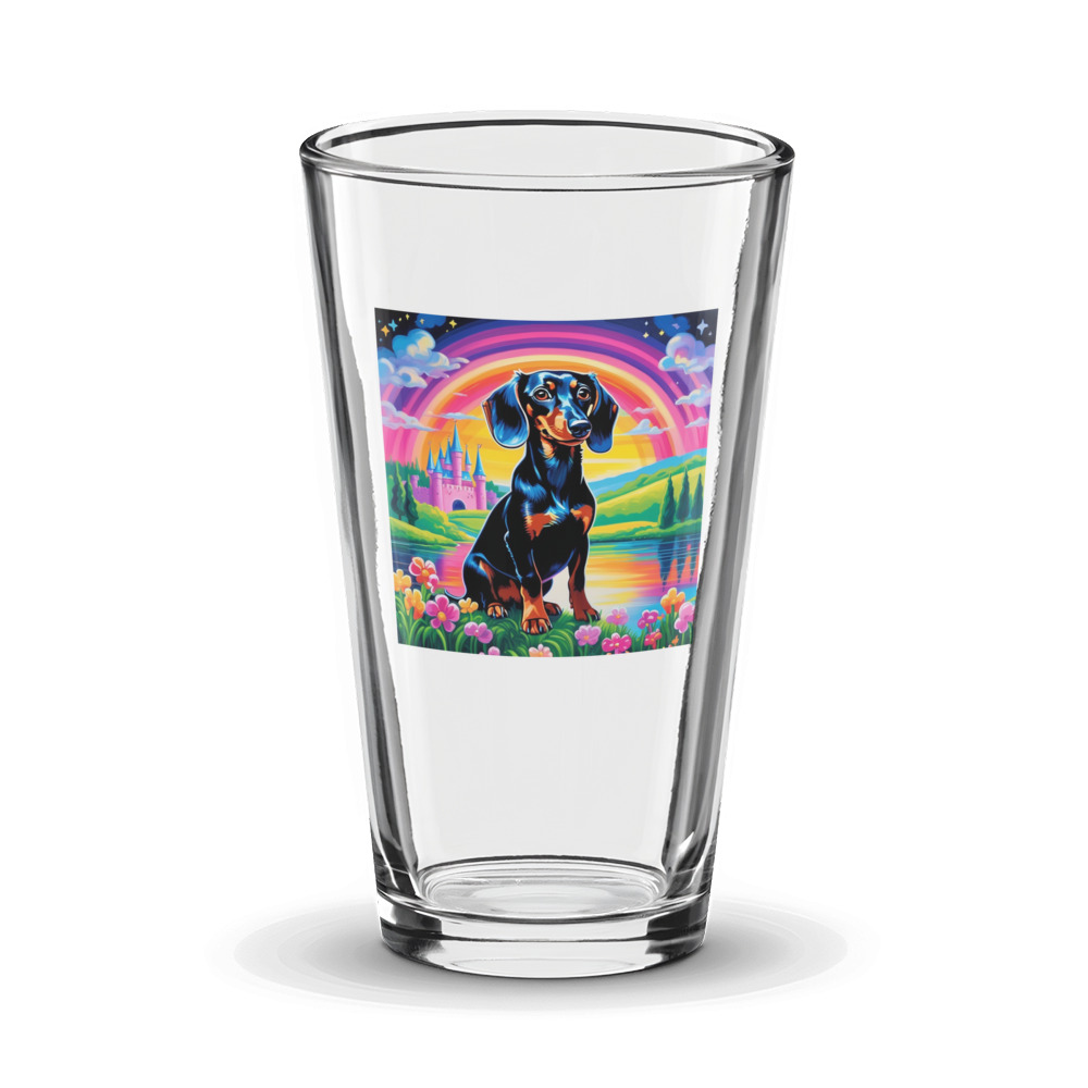 PugMug Custom Black Dachshund Glass Tumbler