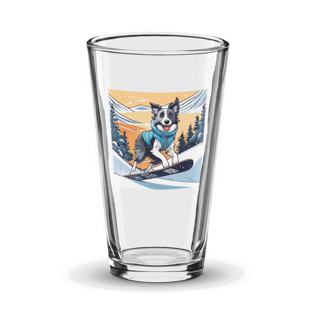 PugMug Custom Blue Merle Border Collie Glass Tumbler